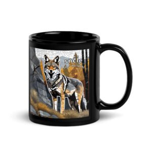 Coyote Black Glossy Mug — Salish (Pend d’Oreille Kootenai)