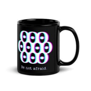 Many-Eyed Seraphim Left-Handed Black Glossy Mug