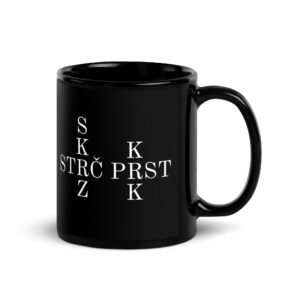 Strč Prst Skrz Krk Black Glossy Mug – Czech / Slovak