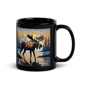 Moose Black Glossy Mug – Salish (Pend d’Oreille Kalispel)