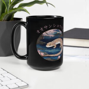 Japanese Giant Salamander Black Glossy Mug